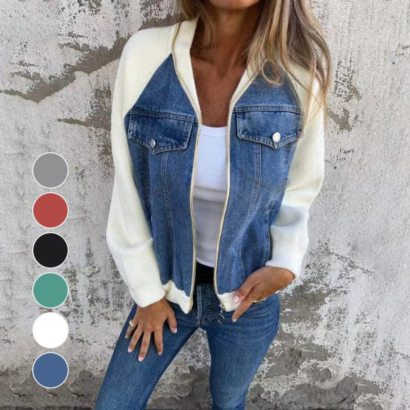 Women Summer Retro Spliced Embroidery Denim Suits TY1037