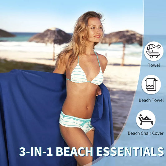 🏖️Summer Hot Sale 50% OFF🌊Sun Lounger Towel in Bag with Pockets Storage🌞