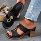Women's Hollow-Out Chunky Heel Sandals
