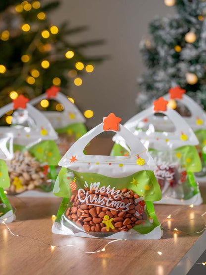 🎅⛄💖LAST DAY SALE 50% OFF!!🎁Easy Fill, Easy Seal🎄 Festive Self-Seal Treat Bags – Santa & Snowman Print | Resealable, Food-Safe & Perfect for Cookies, Chocolates & Little Gifts 🎅⛄
