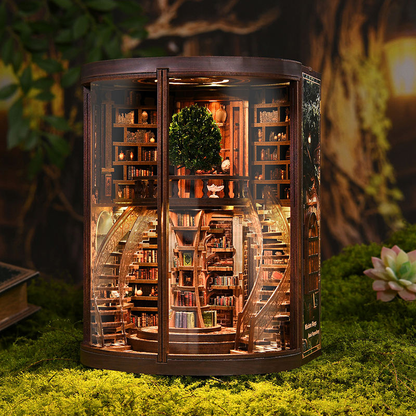DIY Bookshelf and Dollhouse Miniature House Kit with Small Wooden Puzzles, Perfect for Creative Crafts and Shelf Display