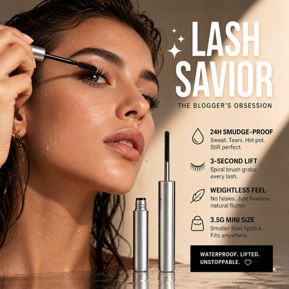360° Spiral Brush Mascara – Smudge-Proof & Lash-Lifting Volume
