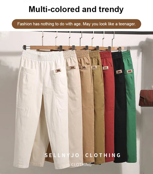 💝Mother's Day Pre-sale💝Women's Elastic Waist Cotton Pants