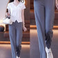 High-waisted Flesh-concealing Thin Icy Narrow Straight-leg Pants