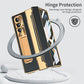 Samsung Z Fold 3 4 folding screen plain leather electroplated all-inclusive mobile phone case
