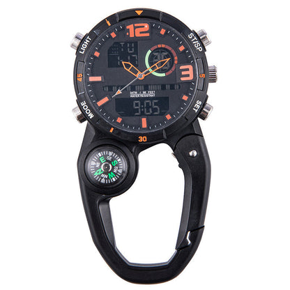 Round Screen Outdoor Carabiner Watch with Compass