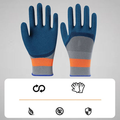 Wear-resistant rubber work glove