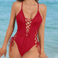 Women's Sexy V-Neck One Piece Swimsuit