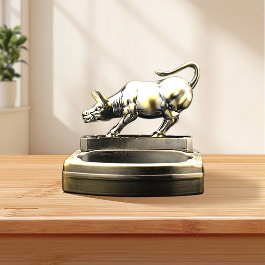 2-in-1 Vintage Metal Ashtray & Lighter