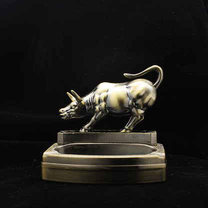 2-in-1 Vintage Metal Ashtray & Lighter