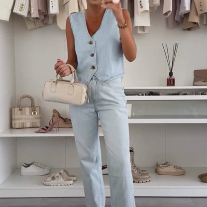 🥰Women's Elegant Sleeveless Top and Pants Set