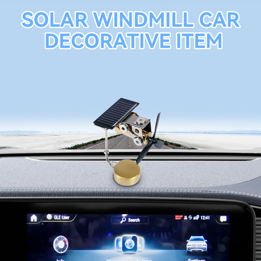 Solar Windmill Car Decorative Item