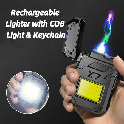 Rechargeable Lighter with COB Light & Keychain