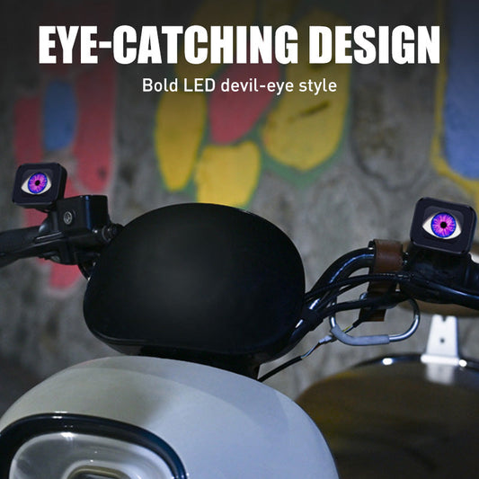 2PCS LED Devil Eyes Lights for Motorcycle Rearview Mirror
