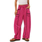 Women's Casual Loose Drawstring Wide-Leg Pants