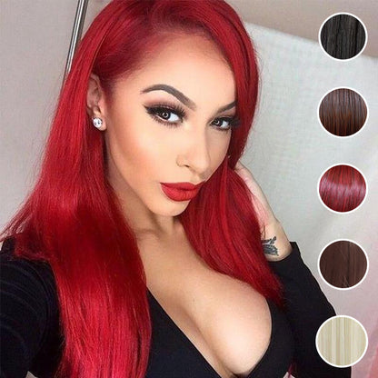 Glueless Synthetic Lace Front Wig Wear And Go Pre Plucked Pre Cut Straight Wig Vivid Self Growing Clean Hairline with Tiny Knots  Heat Resistant Fiber Natural No Glue Wig