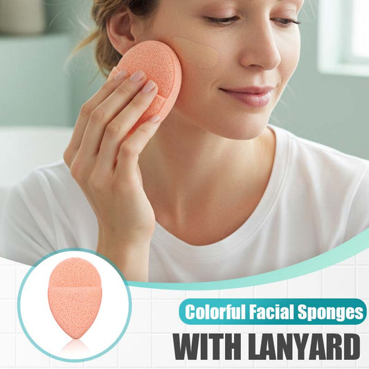 Colorful Facial Sponges with Lanyard