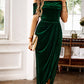 Women's Elegant Off Shoulder Maxi Ruched Dress