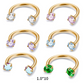 Circular Barbell Septum Ring with CZ Stones
