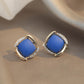 Square Chunky Stud Earrings for Women