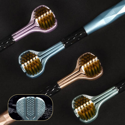 Three-Sided Toothbrush with Soft Bristles for Superior Clean