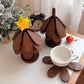 Foldable Wooden Tree-Shaped Trivet Set for Hot Dishes & Coasters