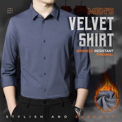 Men’s Wrinkle-resistant Thermal Velvet Shirt