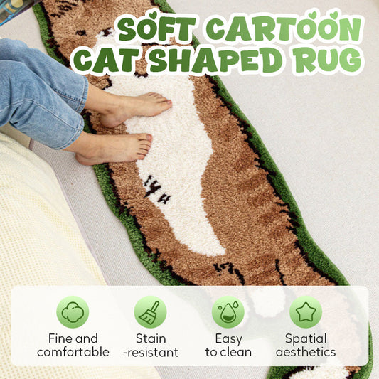 Soft Cartoon Cat Shaped Rug