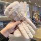 Warm Plush Cuff Gloves with Touchscreen Fingers