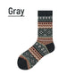 Vintage Knit Pattern Soft Durable Crew Socks