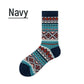 Vintage Knit Pattern Soft Durable Crew Socks
