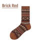 Vintage Knit Pattern Soft Durable Crew Socks