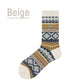Vintage Knit Pattern Soft Durable Crew Socks