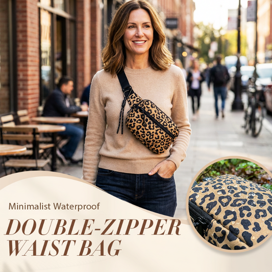 Minimalist Waterproof Double-Zipper Waist Bag