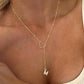 Women's Elegant Heart Initial Pendant Necklace