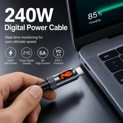 Fast Charging Data Cable with Digital Display