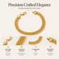 14K gold-plated wide woven mesh bracelet