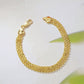 14K gold-plated wide woven mesh bracelet