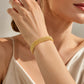14K gold-plated wide woven mesh bracelet
