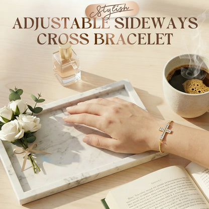 Stylish Adjustable Sideways Cross Bracelet