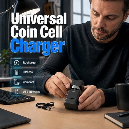 Portable Rechargeable Coin Cell Battery Charger