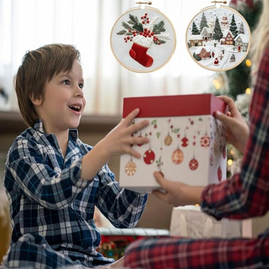 🎄 Christmas Embroidery Kit | Cozy DIY Stitching