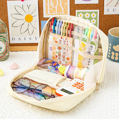 [Exquisite Gift] Large Capacity Compartment Zipper Pencil Pouch