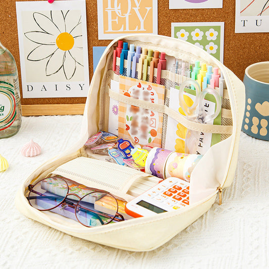 [Exquisite Gift] Large Capacity Compartment Zipper Pencil Pouch