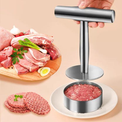 🍔 Round Burger Patty Press | Stainless Steel Mold