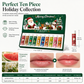 🎄 Christmas Lip Balm Set | 10-Piece Gift Box