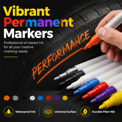 🎨 Quick-Dry Paint Marker Pens | 12 Colors