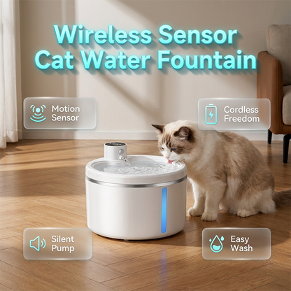 🐱 Cordless Cat Water Fountain | 2.5L Sensor Flow