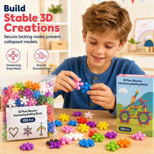 Kids 3D Interlocking Snowflake Building Blocks