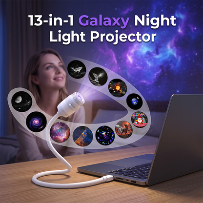 🌌 13-Disc Galaxy Projector Lamp | USB/Type-C